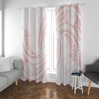 White Sunday Lotu Tamaiti Window Curtain Polynesian Wave Pastel Blush - Polynesian Pride