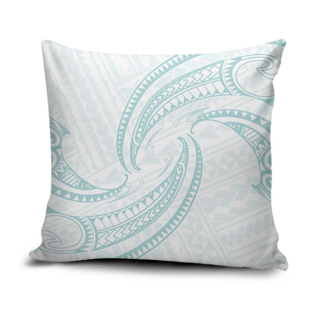 White Sunday Lotu Tamaiti Pillow Cover Polynesian Wave Pastel Cyan LT9 Cyan - Polynesian Pride