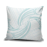 White Sunday Lotu Tamaiti Pillow Cover Polynesian Wave Pastel Cyan LT9 Cyan - Polynesian Pride
