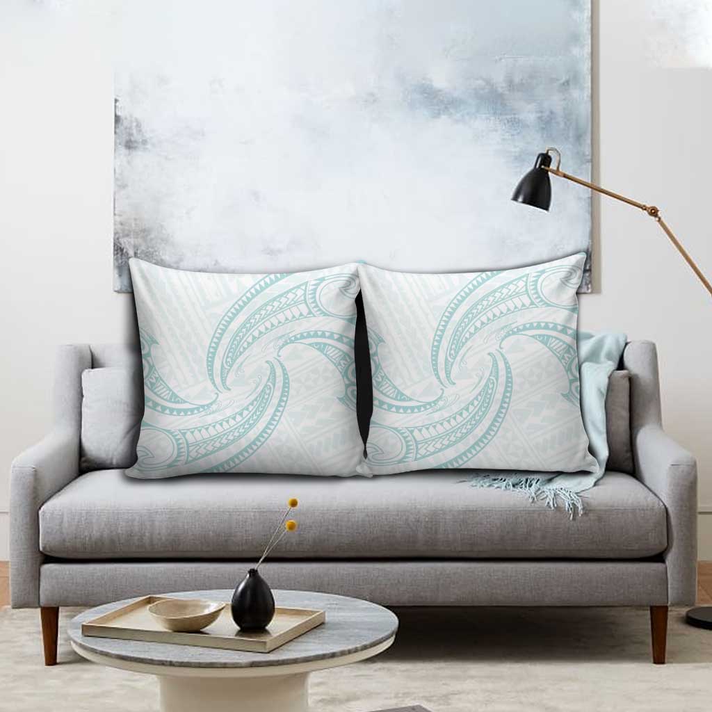 White Sunday Lotu Tamaiti Pillow Cover Polynesian Wave Pastel Cyan LT9 - Polynesian Pride