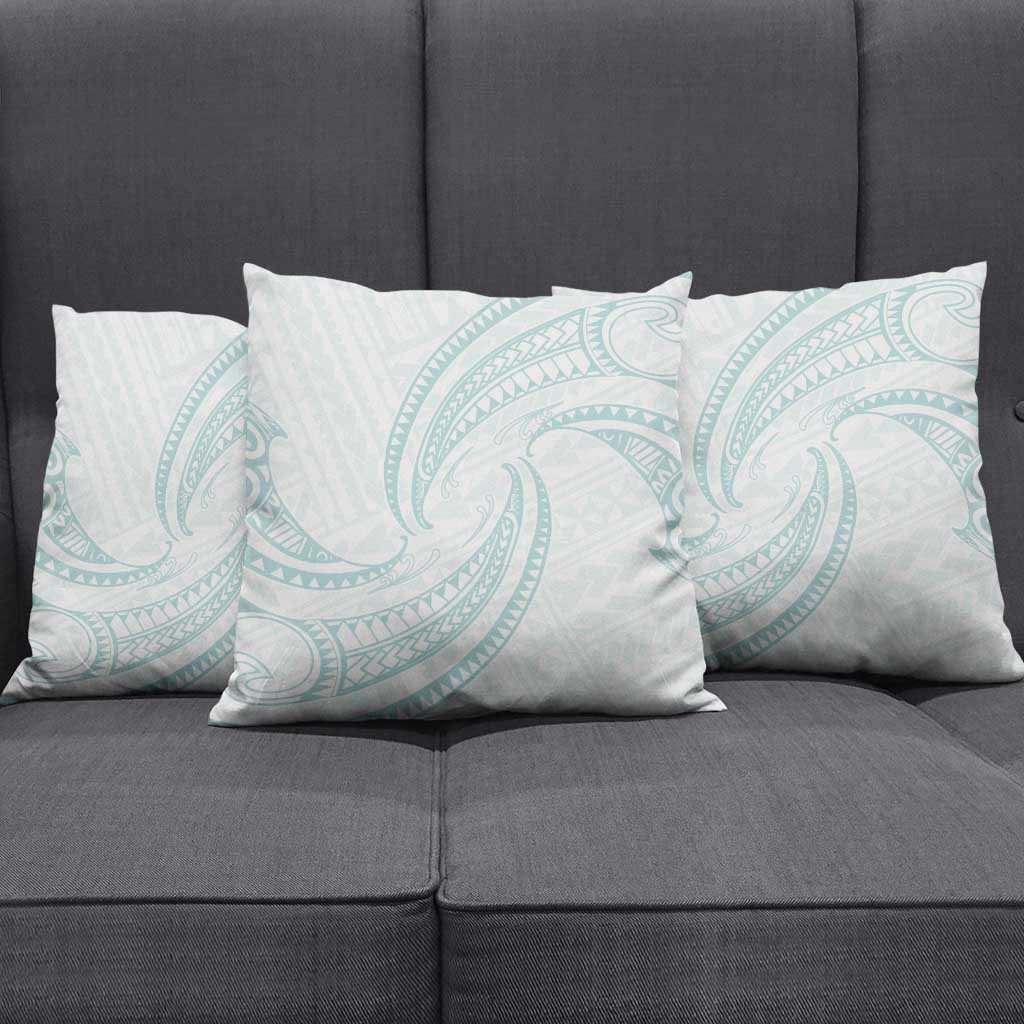 White Sunday Lotu Tamaiti Pillow Cover Polynesian Wave Pastel Cyan LT9 - Polynesian Pride