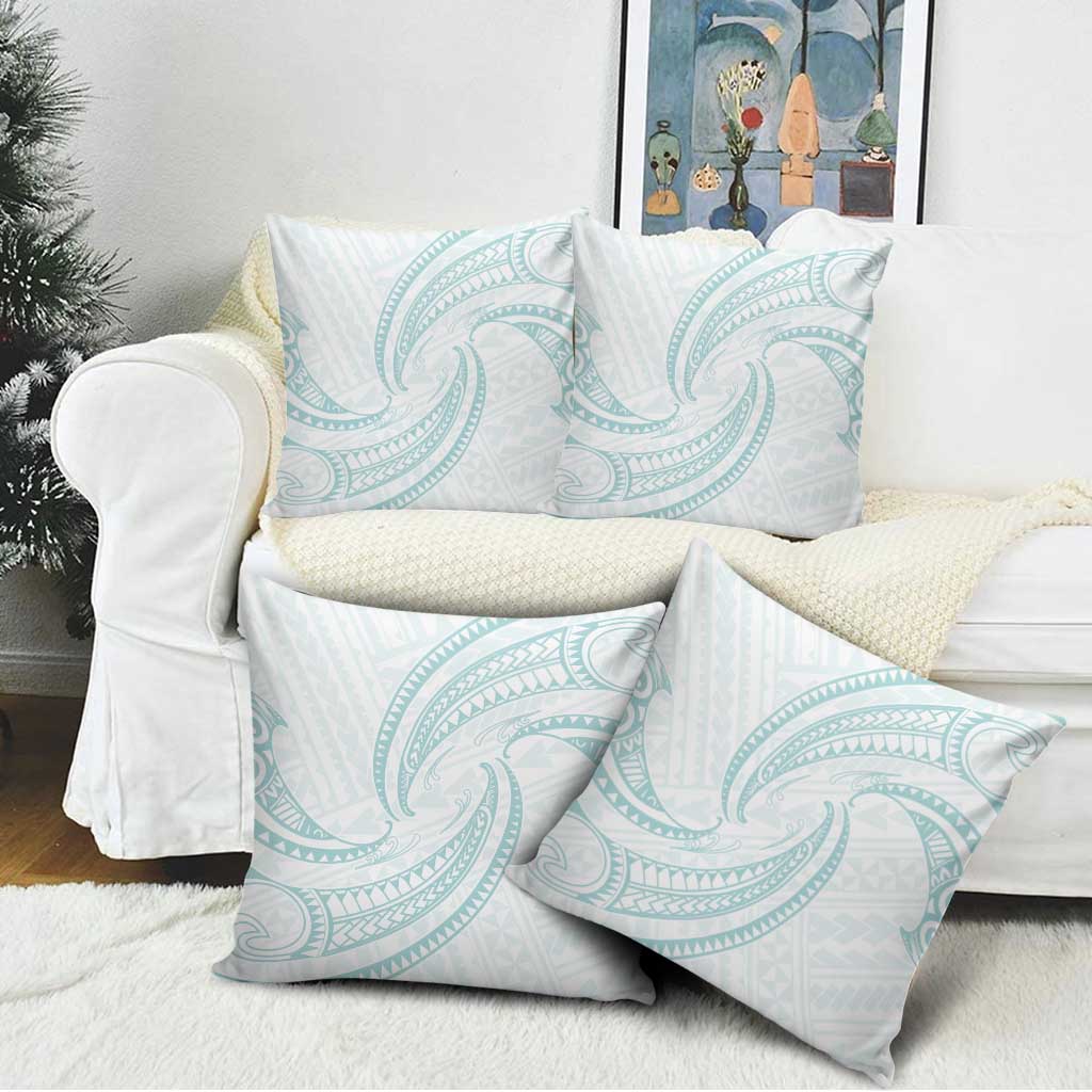 White Sunday Lotu Tamaiti Pillow Cover Polynesian Wave Pastel Cyan LT9 - Polynesian Pride