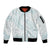 White Sunday Lotu Tamaiti Sleeve Zip Bomber Jacket Polynesian Wave Pastel Cyan - Polynesian Pride