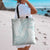 White Sunday Lotu Tamaiti Tote Bag Polynesian Wave Pastel Cyan - Polynesian Pride