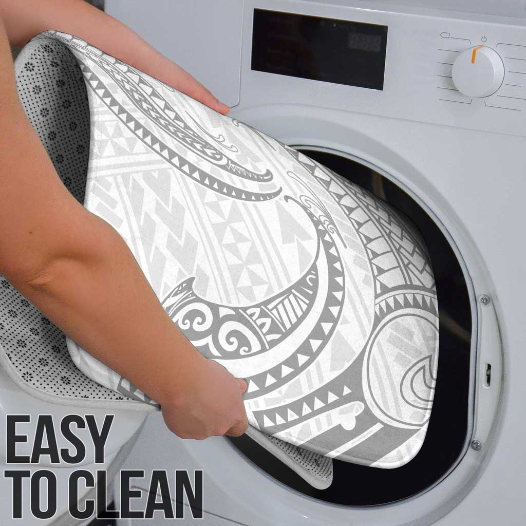 White Sunday Lotu Tamaiti Bathroom Set Polynesian Wave Pastel Gray - Polynesian Pride