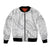 White Sunday Lotu Tamaiti Bomber Jacket Polynesian Wave Pastel Gray - Polynesian Pride