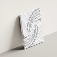 White Sunday Lotu Tamaiti Canvas Wall Art Polynesian Wave Pastel Gray - Polynesian Pride