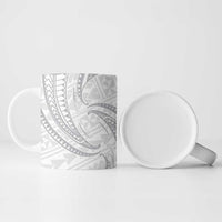 White Sunday Lotu Tamaiti Ceramic Mug Polynesian Wave Pastel Gray - Polynesian Pride
