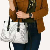 White Sunday Lotu Tamaiti Leather Bag Polynesian Wave Pastel Gray - Polynesian Pride