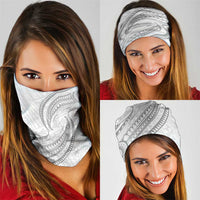 White Sunday Lotu Tamaiti Neck Gaiter Polynesian Wave Pastel Gray LT9