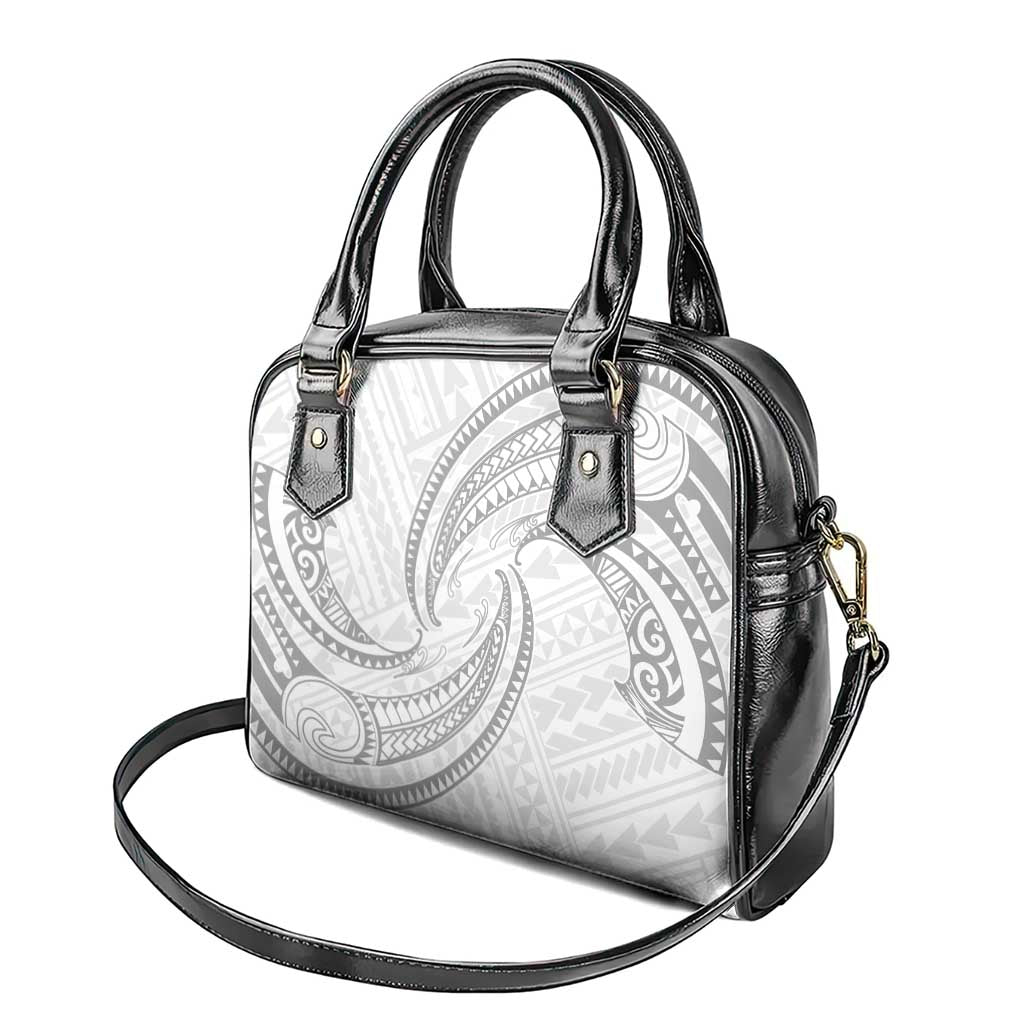 White Sunday Lotu Tamaiti Shoulder Handbag Polynesian Wave Pastel Gray - Polynesian Pride
