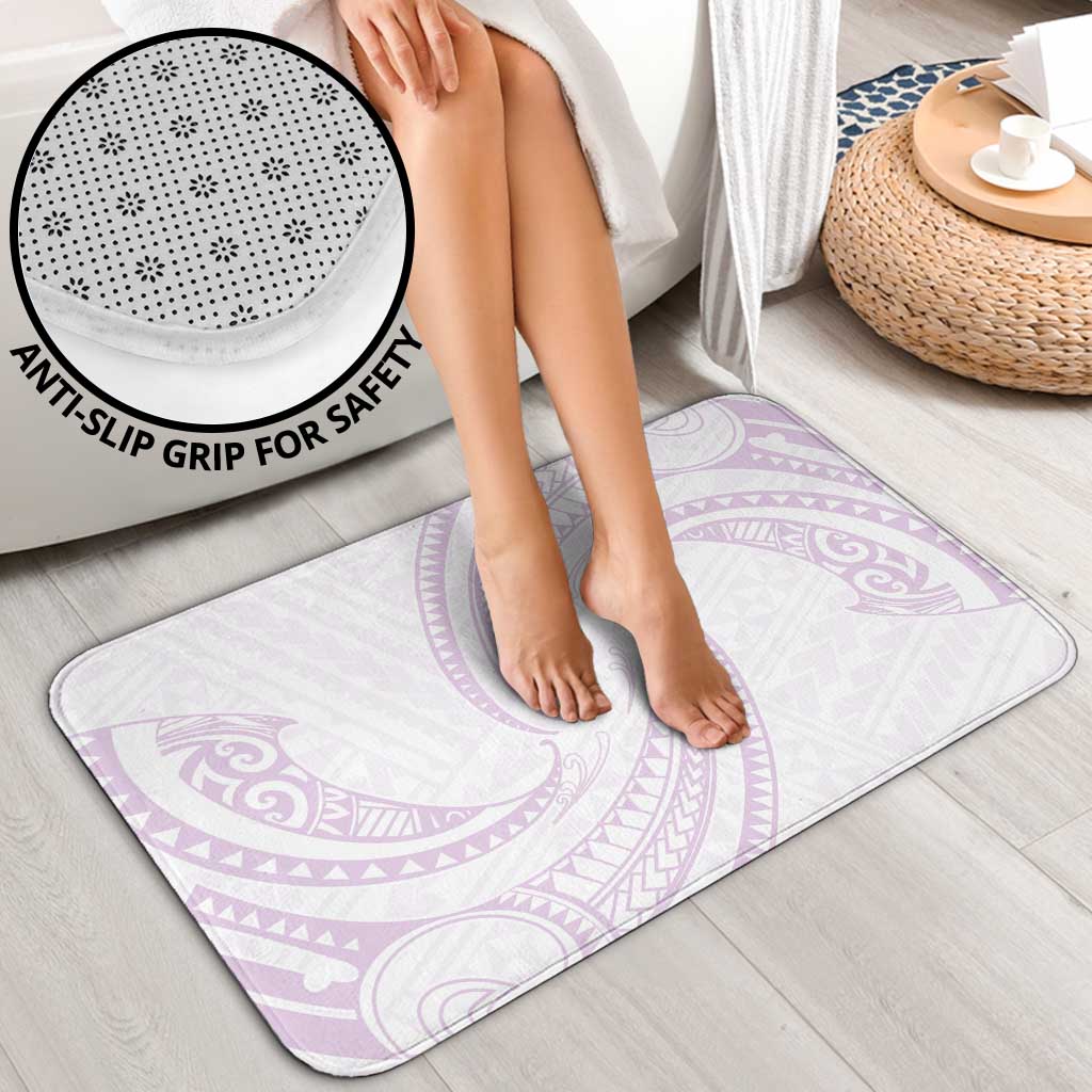 White Sunday Lotu Tamaiti Bathroom Set Polynesian Wave Pastel Mauve - Polynesian Pride