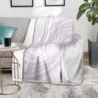 White Sunday Lotu Tamaiti Blanket Polynesian Wave Pastel Mauve - Polynesian Pride