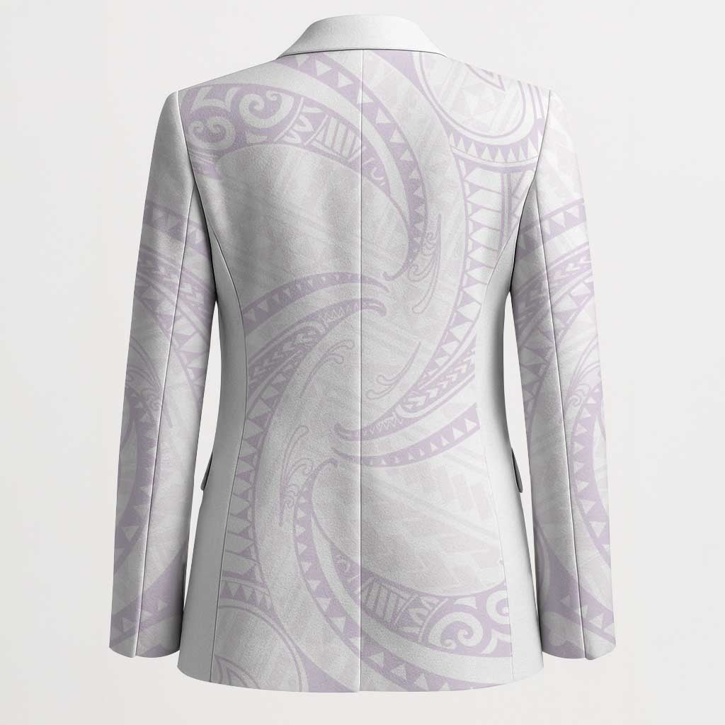White Sunday Lotu Tamaiti Blazer Polynesian Wave Pastel Mauve - Polynesian Pride