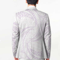 White Sunday Lotu Tamaiti Blazer Polynesian Wave Pastel Mauve - Polynesian Pride