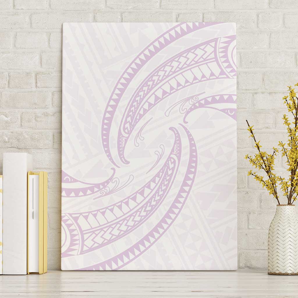 White Sunday Lotu Tamaiti Canvas Wall Art Polynesian Wave Pastel Mauve - Polynesian Pride