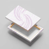 White Sunday Lotu Tamaiti Canvas Wall Art Polynesian Wave Pastel Mauve - Polynesian Pride