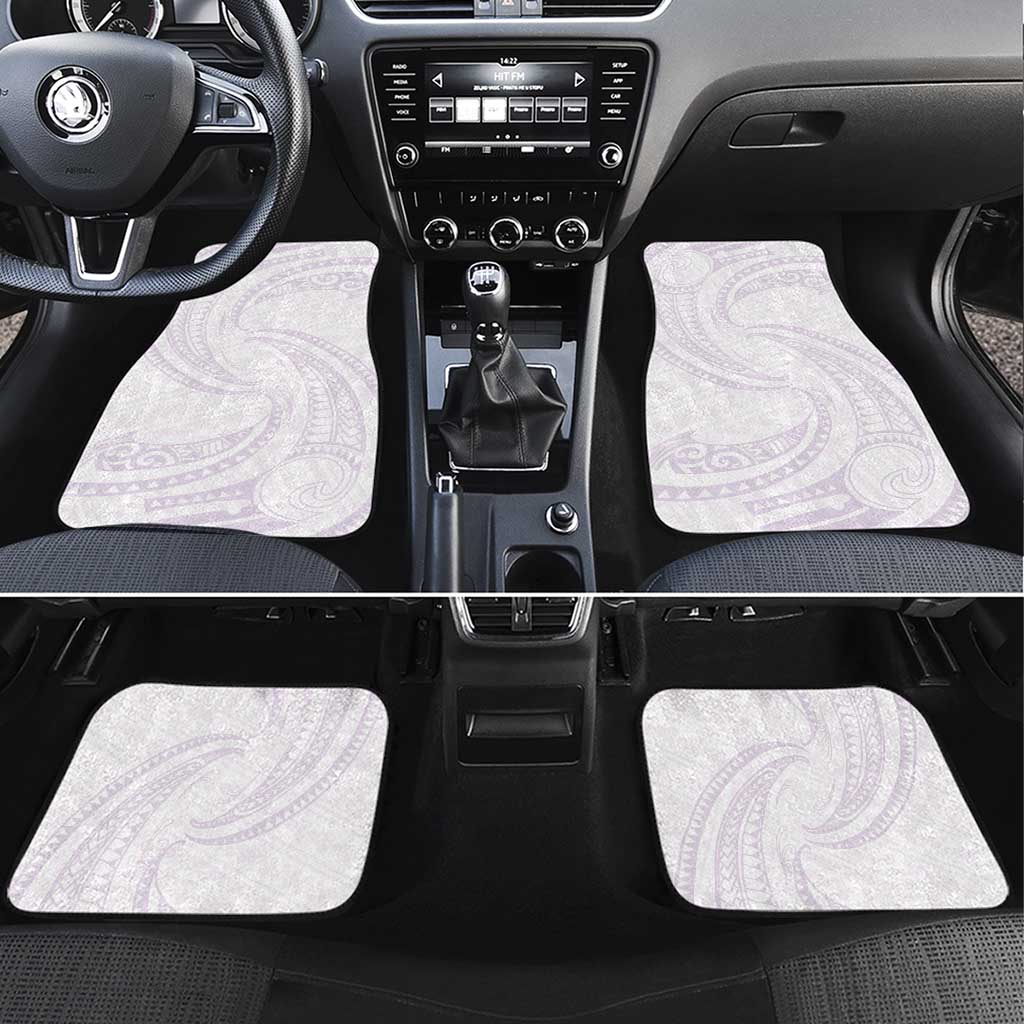 White Sunday Lotu Tamaiti Car Mats Polynesian Wave Pastel Mauve LT9 Set 4pcs Mauve - Polynesian Pride