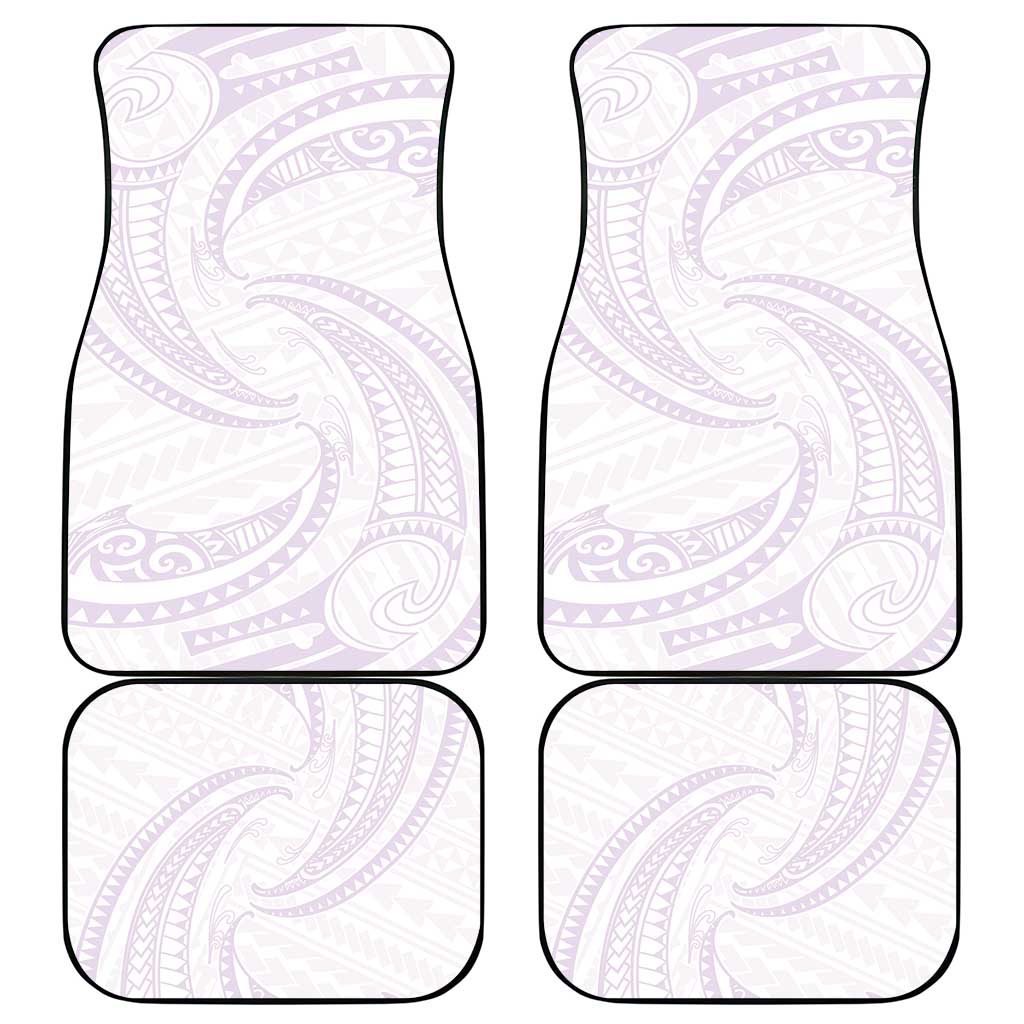 White Sunday Lotu Tamaiti Car Mats Polynesian Wave Pastel Mauve LT9 - Polynesian Pride