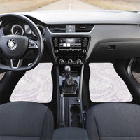 White Sunday Lotu Tamaiti Car Mats Polynesian Wave Pastel Mauve LT9 Set 2pcs - Front Mauve - Polynesian Pride