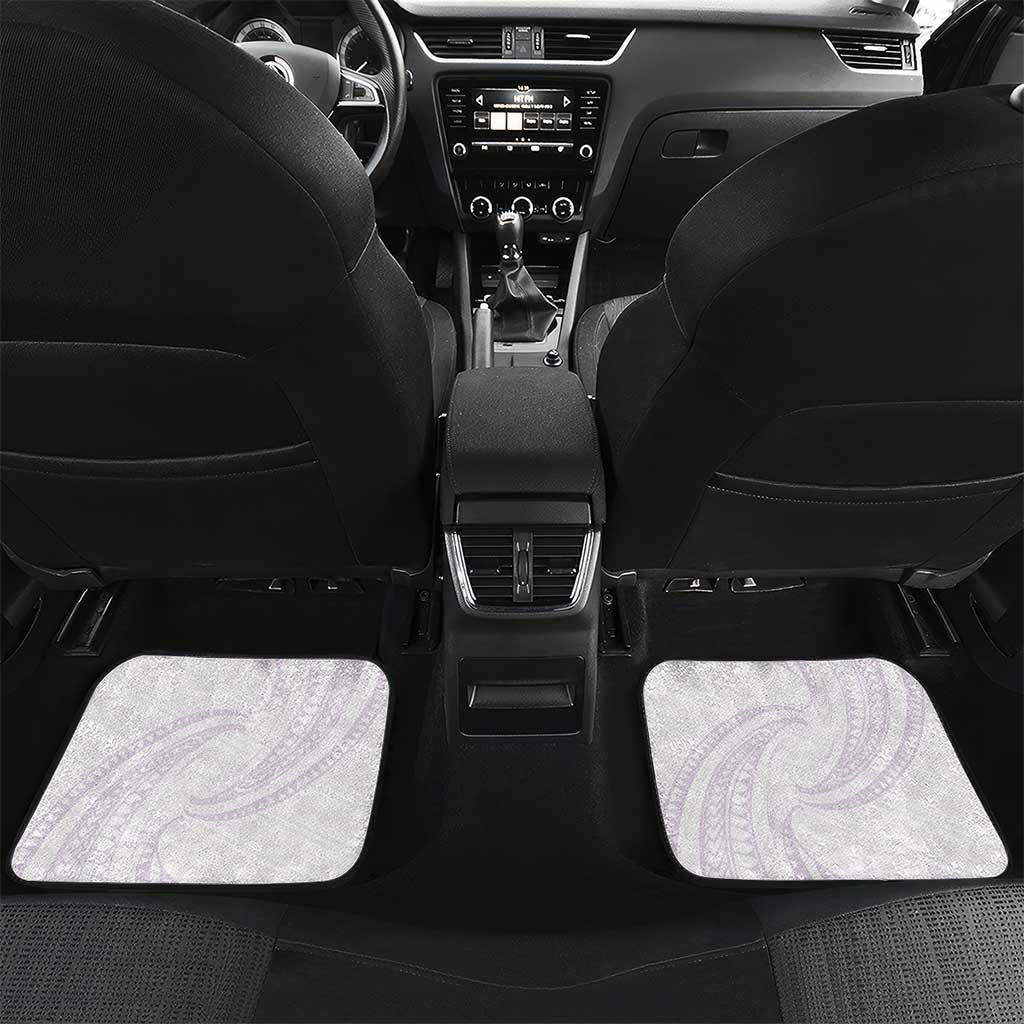 White Sunday Lotu Tamaiti Car Mats Polynesian Wave Pastel Mauve LT9 Set 2pcs - Back Mauve - Polynesian Pride