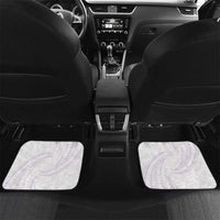 White Sunday Lotu Tamaiti Car Mats Polynesian Wave Pastel Mauve LT9 Set 2pcs - Back Mauve - Polynesian Pride