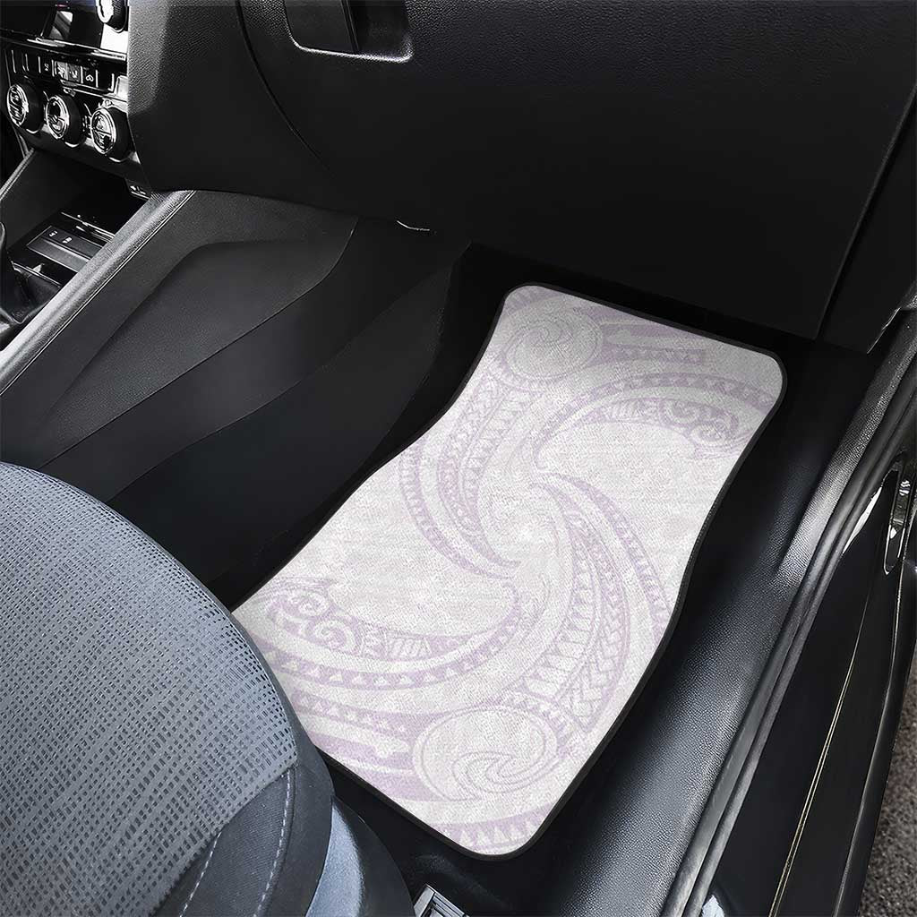 White Sunday Lotu Tamaiti Car Mats Polynesian Wave Pastel Mauve LT9 - Polynesian Pride