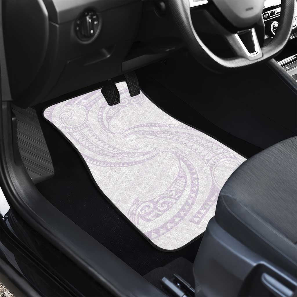 White Sunday Lotu Tamaiti Car Mats Polynesian Wave Pastel Mauve LT9 - Polynesian Pride
