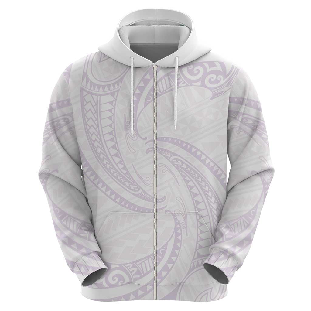 White Sunday Lotu Tamaiti Hoodie Polynesian Wave Pastel Mauve - Polynesian Pride