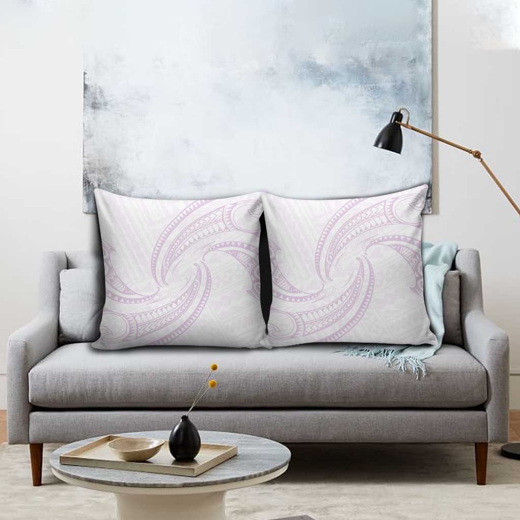 White Sunday Lotu Tamaiti Pillow Cover Polynesian Wave Pastel Mauve LT9 - Polynesian Pride