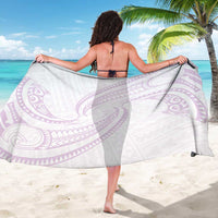 White Sunday Lotu Tamaiti Sarong Polynesian Wave Pastel Mauve - Polynesian Pride