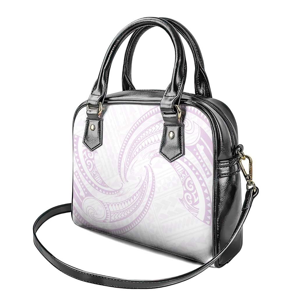 White Sunday Lotu Tamaiti Shoulder Handbag Polynesian Wave Pastel Mauve - Polynesian Pride