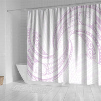 White Sunday Lotu Tamaiti Shower Curtain Polynesian Wave Pastel Mauve - Polynesian Pride