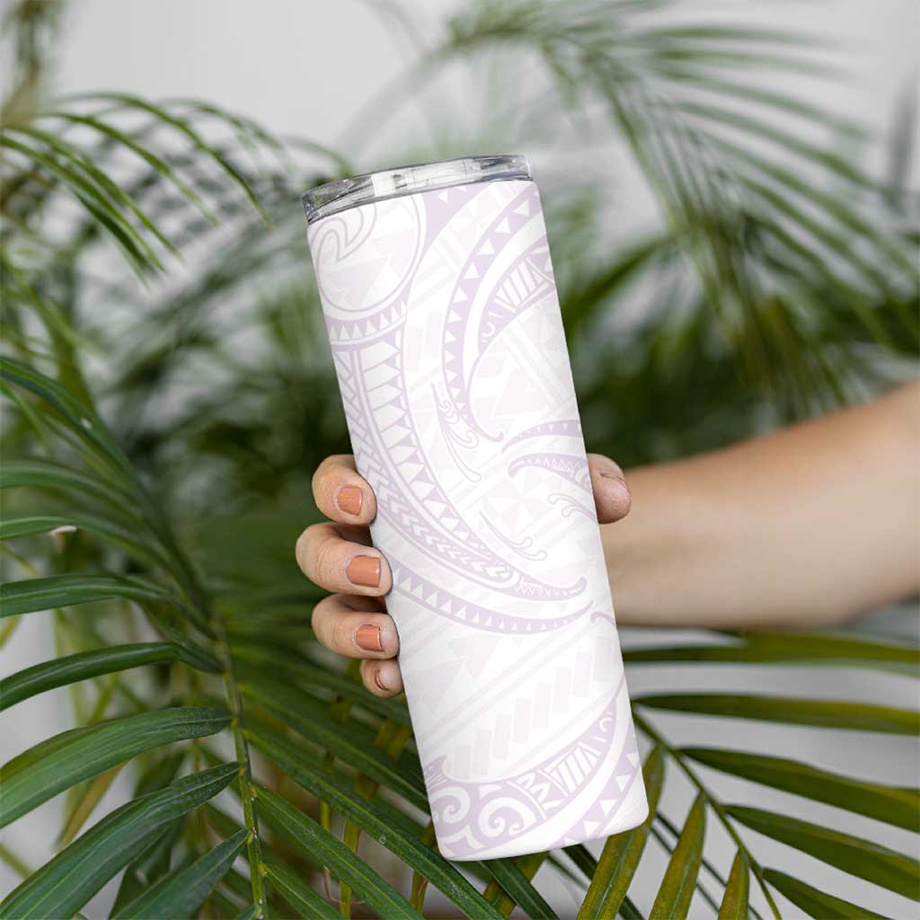 White Sunday Lotu Tamaiti Skinny Tumbler Polynesian Wave Pastel Mauve - Polynesian Pride