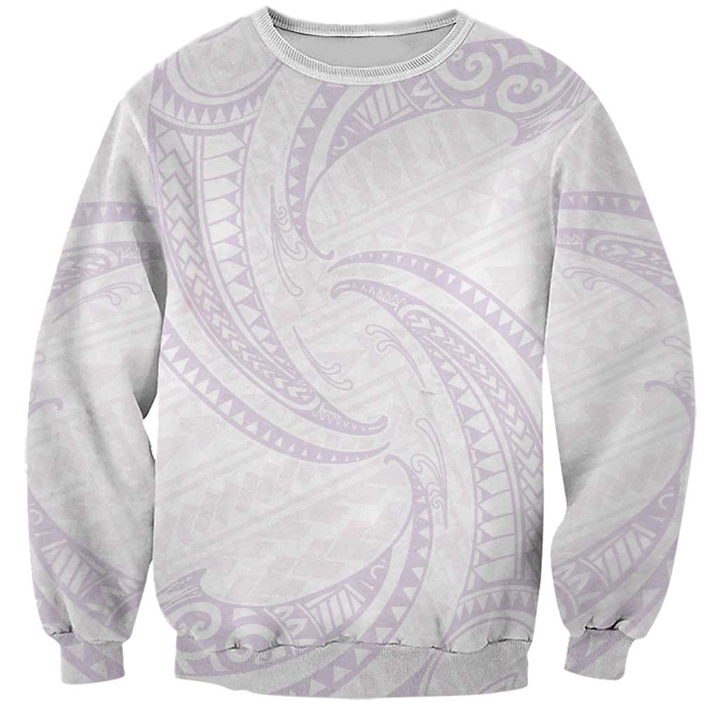 White Sunday Lotu Tamaiti Sweatshirt Polynesian Wave Pastel Mauve LT9 Unisex Mauve - Polynesian Pride