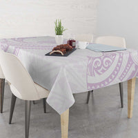 White Sunday Lotu Tamaiti Tablecloth Polynesian Wave Pastel Mauve - Polynesian Pride
