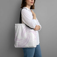 White Sunday Lotu Tamaiti Tote Bag Polynesian Wave Pastel Mauve - Polynesian Pride