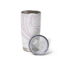 White Sunday Lotu Tamaiti Tumbler Cup Polynesian Wave Pastel Mauve - Polynesian Pride