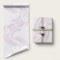 White Sunday Lotu Tamaiti Wrapping Paper Polynesian Wave Pastel Mauve - Polynesian Pride