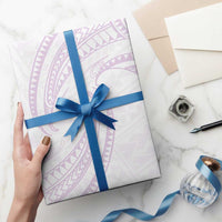 White Sunday Lotu Tamaiti Wrapping Paper Polynesian Wave Pastel Mauve - Polynesian Pride