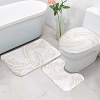 White Sunday Lotu Tamaiti Bathroom Set Polynesian Wave Pastel Nude - Polynesian Pride