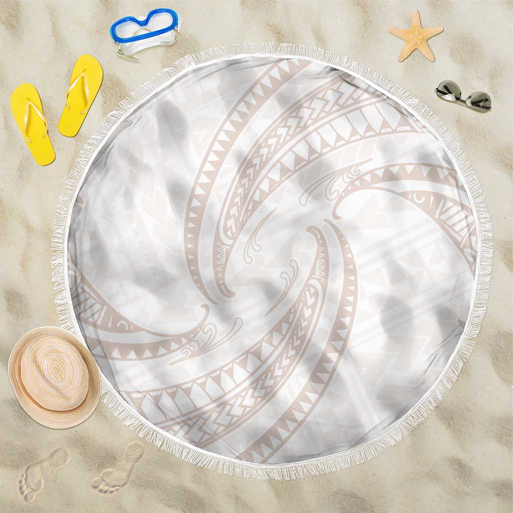 White Sunday Lotu Tamaiti Beach Blanket Polynesian Wave Pastel Nude - Polynesian Pride