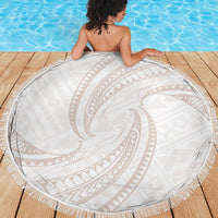 White Sunday Lotu Tamaiti Beach Blanket Polynesian Wave Pastel Nude - Polynesian Pride