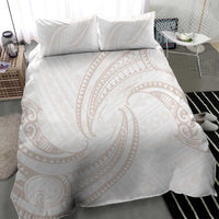 White Sunday Lotu Tamaiti Bedding Set Polynesian Wave Pastel Nude - Polynesian Pride