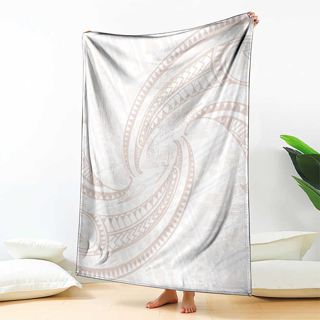 White Sunday Lotu Tamaiti Blanket Polynesian Wave Pastel Nude - Polynesian Pride
