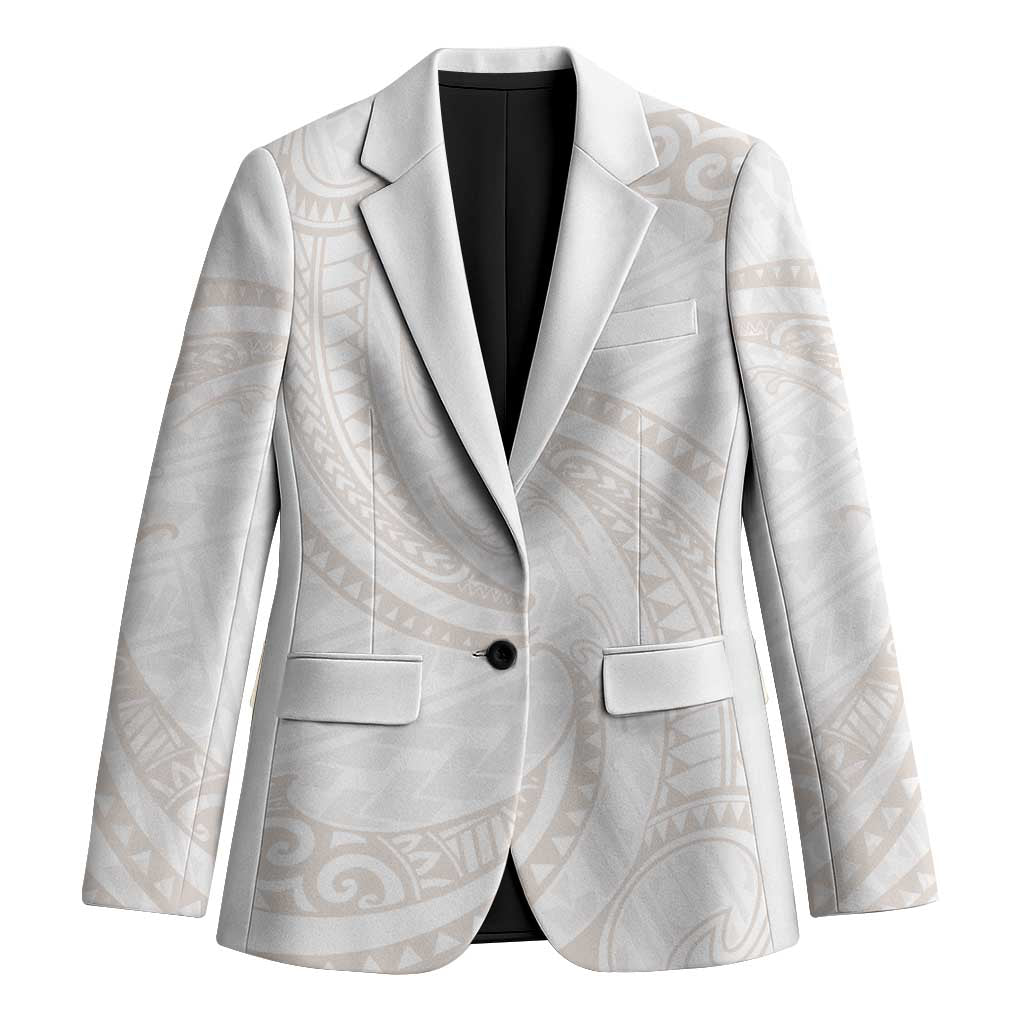 White Sunday Lotu Tamaiti Blazer Polynesian Wave Pastel Nude - Polynesian Pride