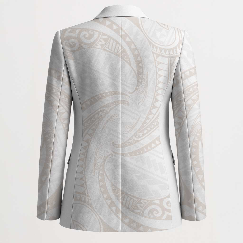 White Sunday Lotu Tamaiti Blazer Polynesian Wave Pastel Nude - Polynesian Pride