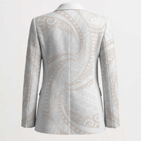 White Sunday Lotu Tamaiti Blazer Polynesian Wave Pastel Nude - Polynesian Pride
