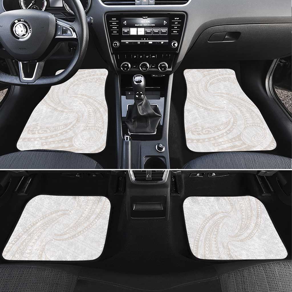 White Sunday Lotu Tamaiti Car Mats Polynesian Wave Pastel Nude - Polynesian Pride
