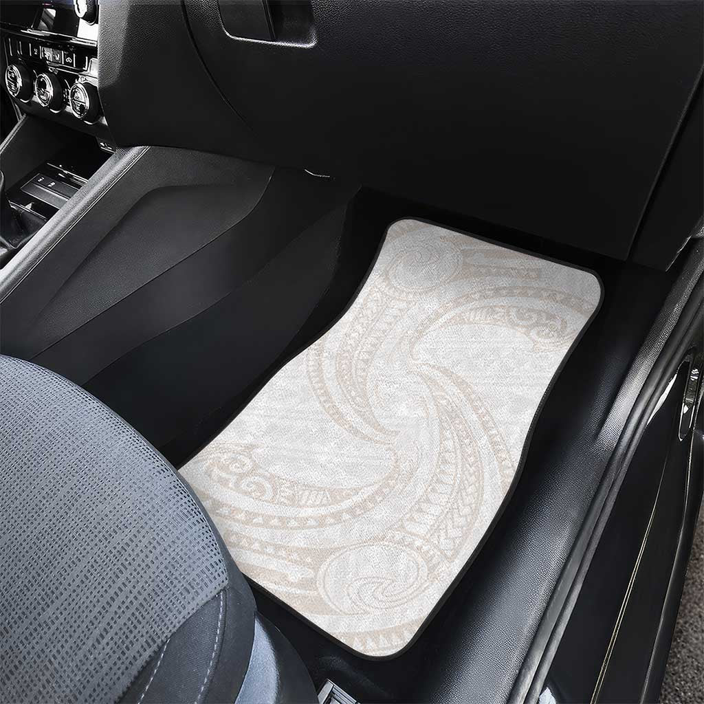 White Sunday Lotu Tamaiti Car Mats Polynesian Wave Pastel Nude - Polynesian Pride